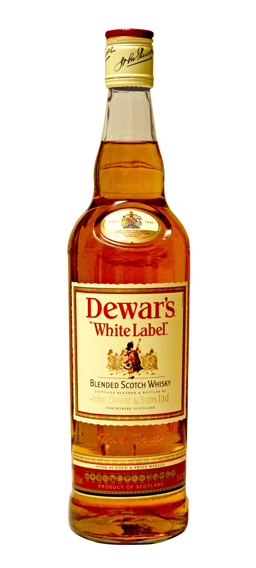 Dewars White Label Scotch Whisky Bottle