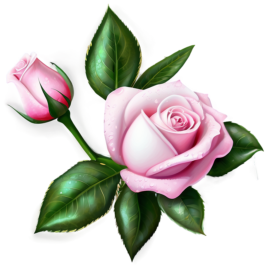 Dewy Pink Rose Png 05242024