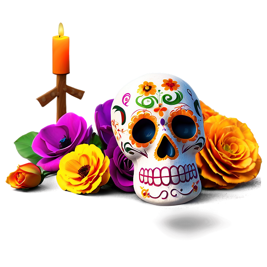 Dia De Los Muertos Decorated Graves Png 06112024