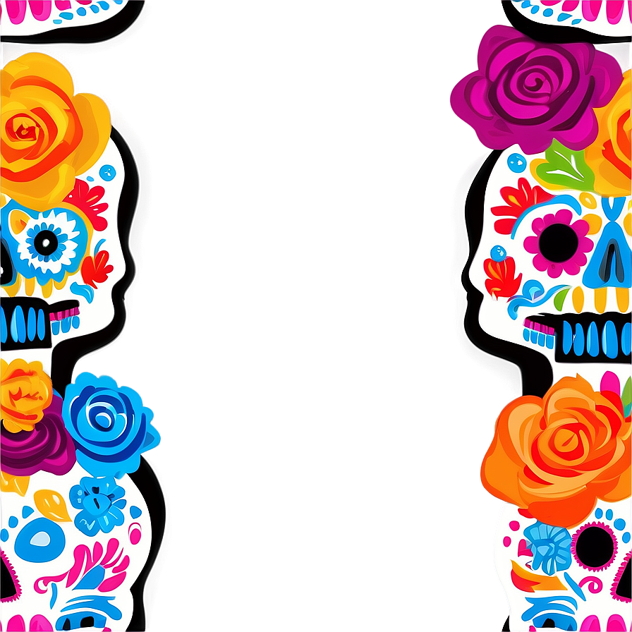 Dia De Los Muertos Sugar Skulls Png 06112024