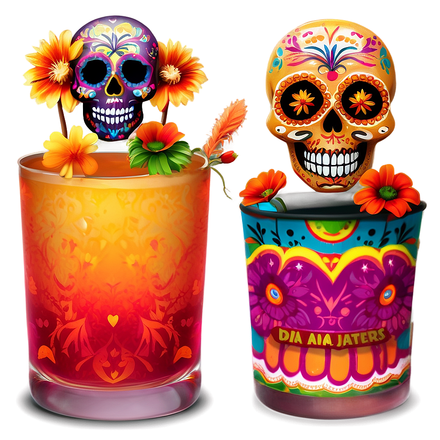 Dia De Los Muertos Themed Beverages Png 15