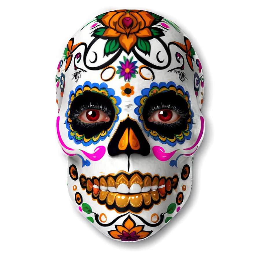 Dia De Los Muertos Themed Makeup Png Inu