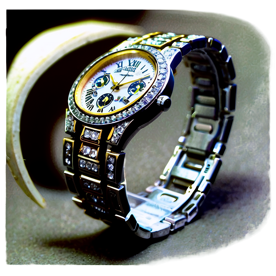 Diamond Encrusted Watch Png 64