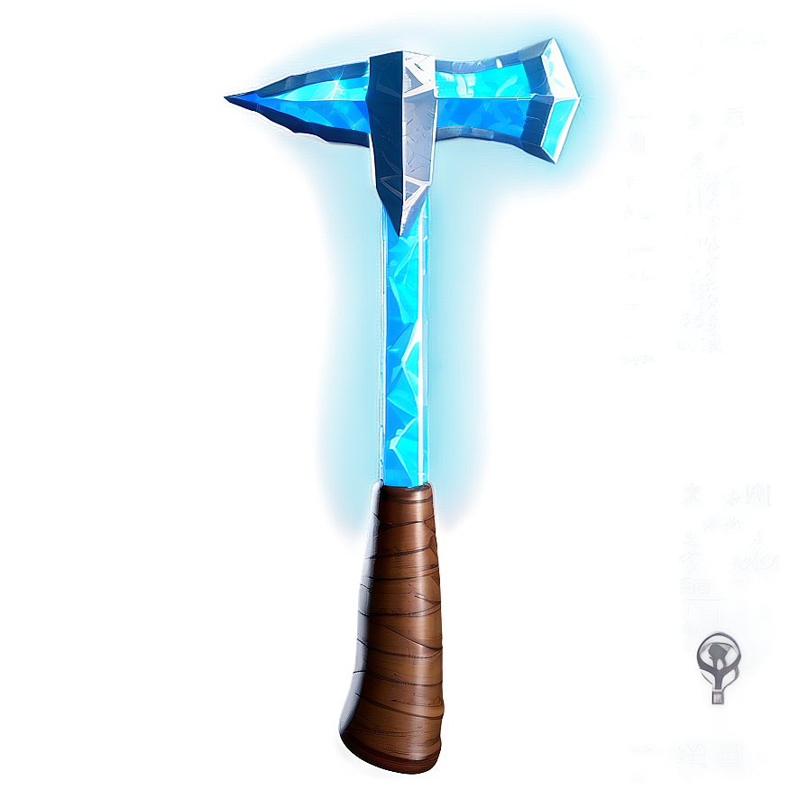 Diamond Pickaxe With Blue Glow Png Rtx56