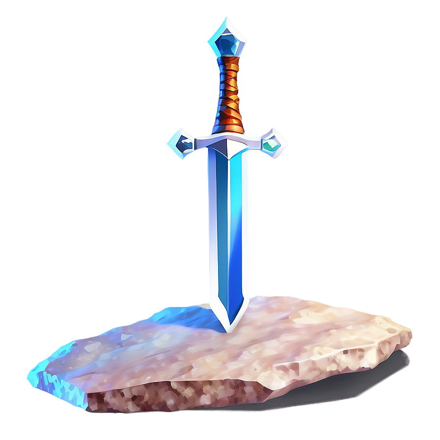 Diamond Sword In Stone Png 05252024