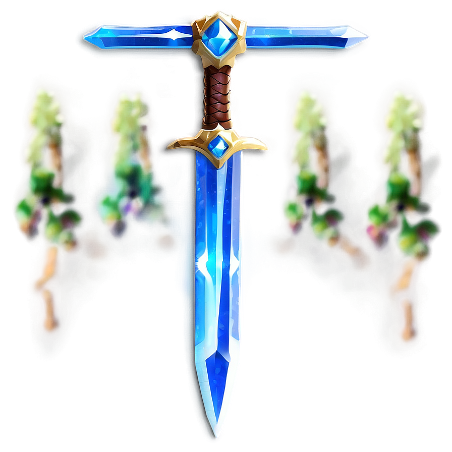 Diamond Sword With Blue Aura Png 9