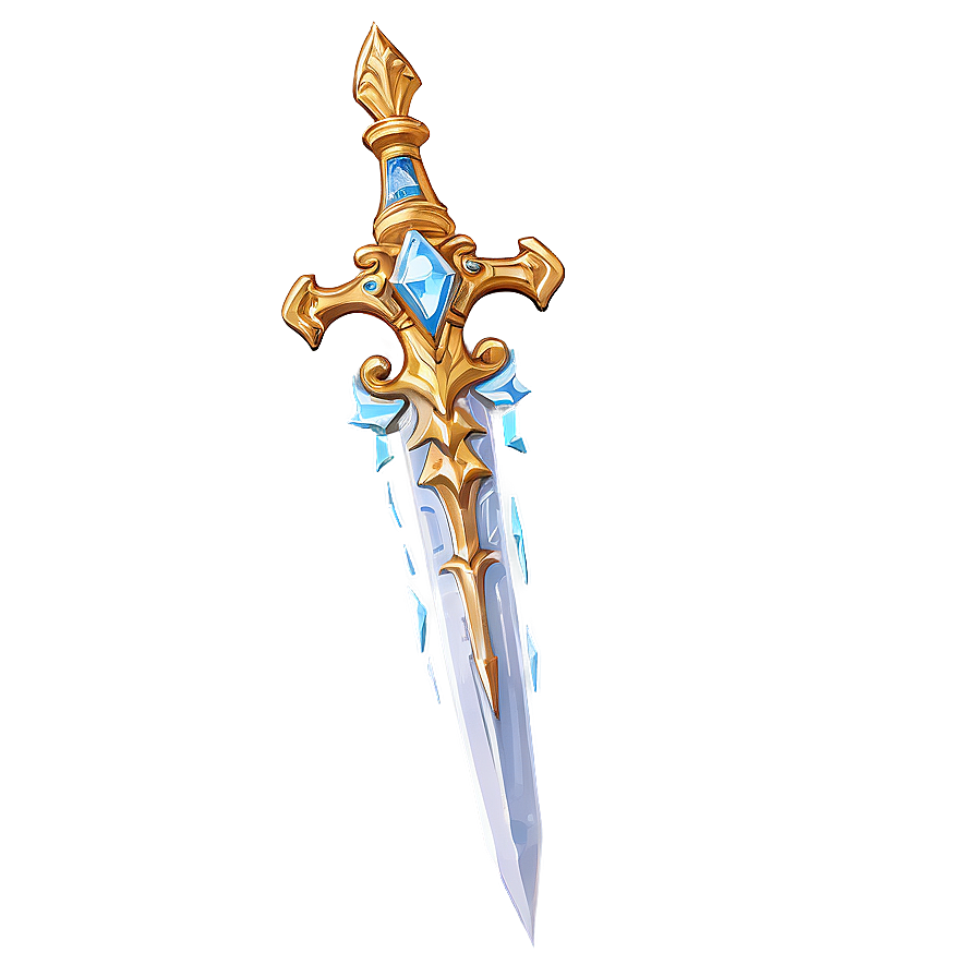 Diamond Sword With Gold Inlay Png Ovo