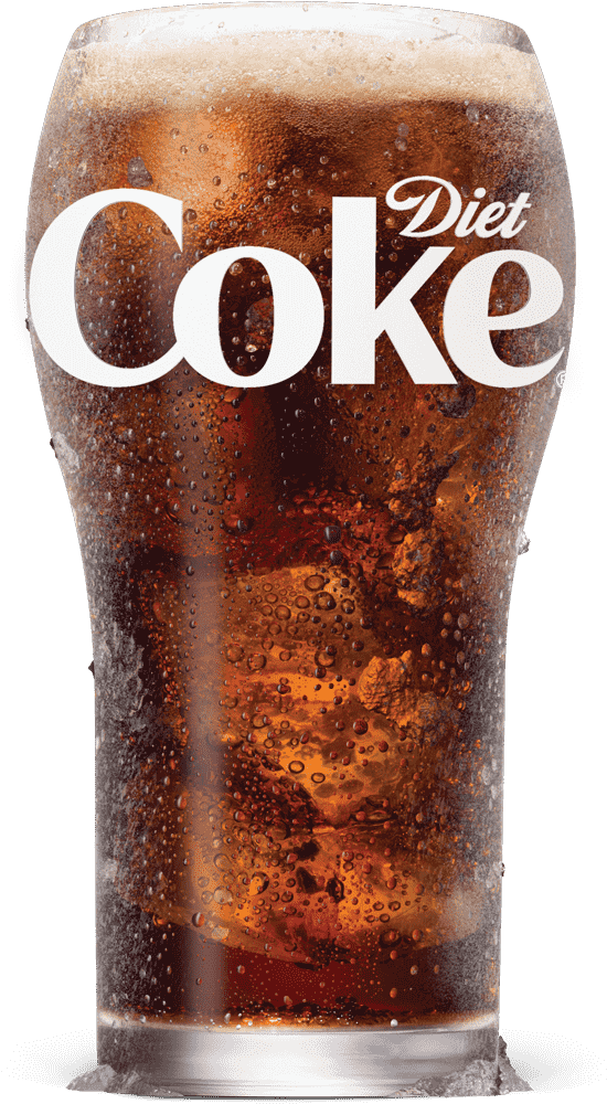Diet Coke Glass Full Bubbles