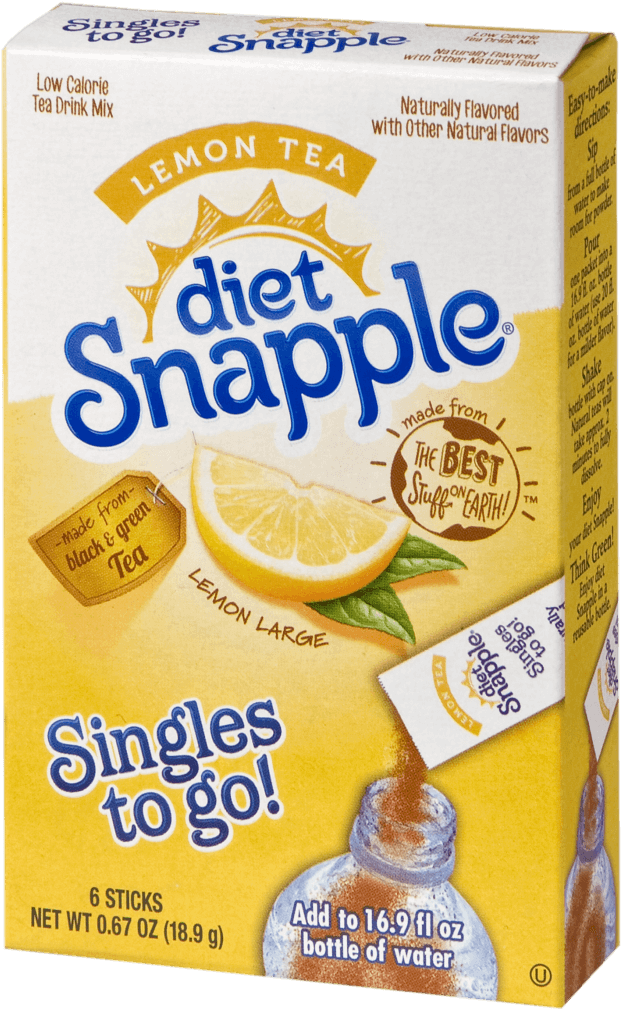 Diet Snapple Lemon Tea Mix Packaging