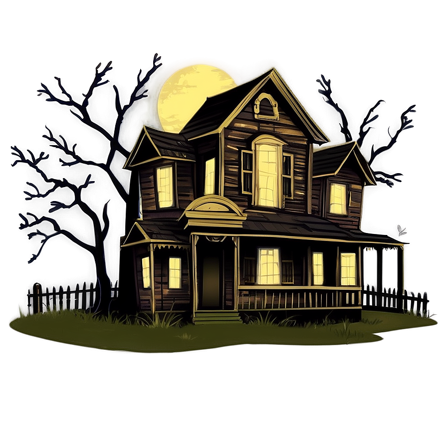 Digital Art Haunted House Png Exk78