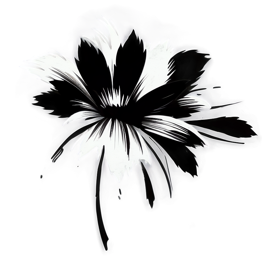 Digital Black And White Flowers Png 69