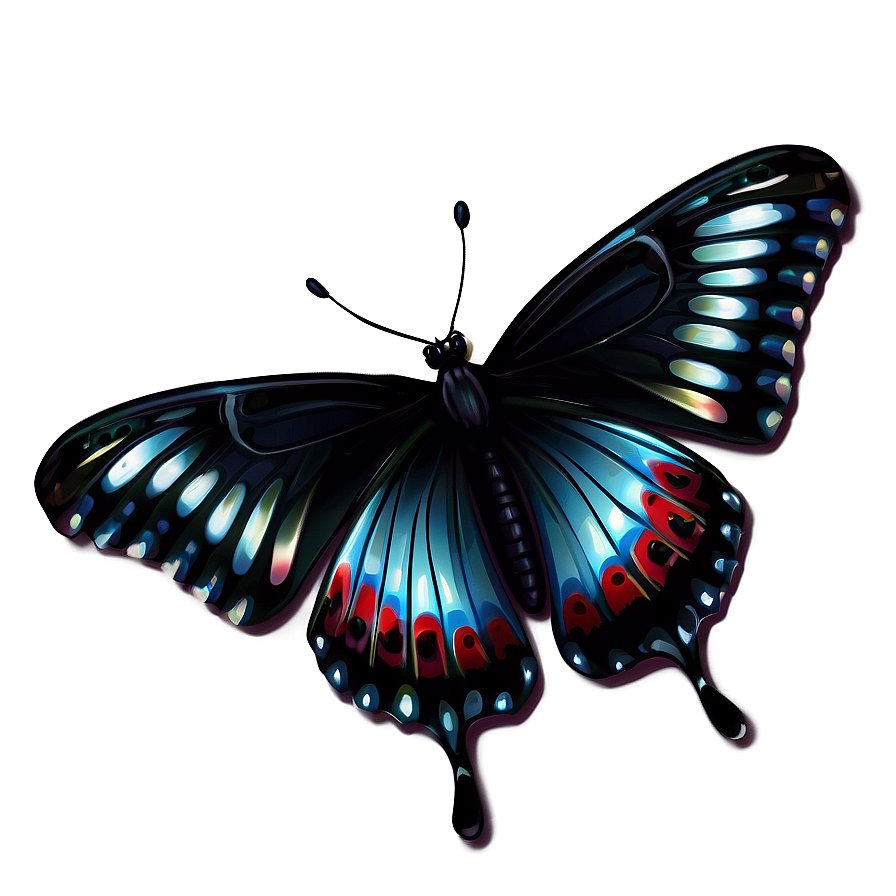 Digital Black Butterfly Artwork Png Hfc