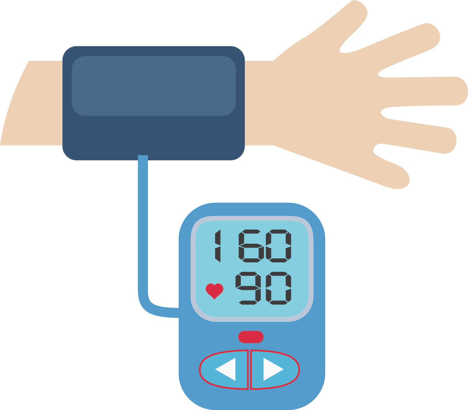 Digital Blood Pressure Monitor Reading
