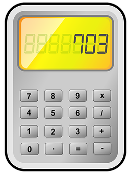 Digital Calculator Display Showing Numbers