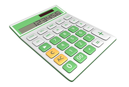 Digital Calculator Displaying Numbers