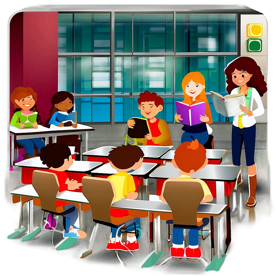 Digital Classroom Illustration Png Crx