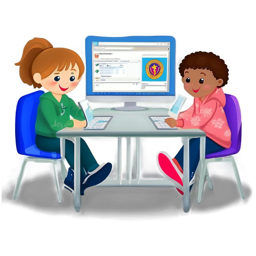 Digital Classroom Illustration Png Ohr74