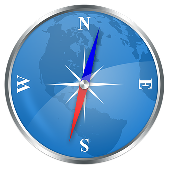 Digital Compass World Map Background