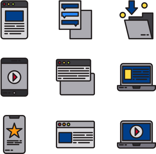 Digital Content Icons Set