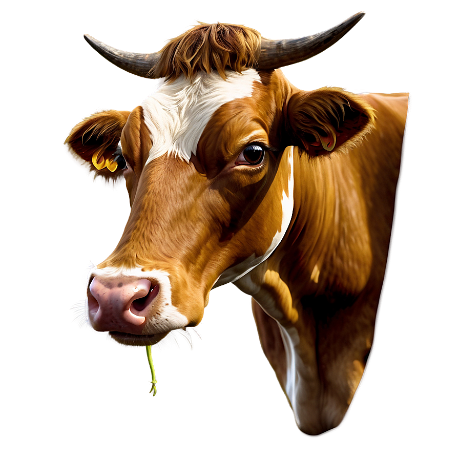 Digital Cow Head Art Png Uty