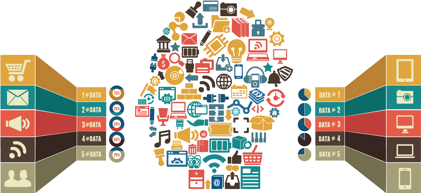 Digital Information Flow Infographic