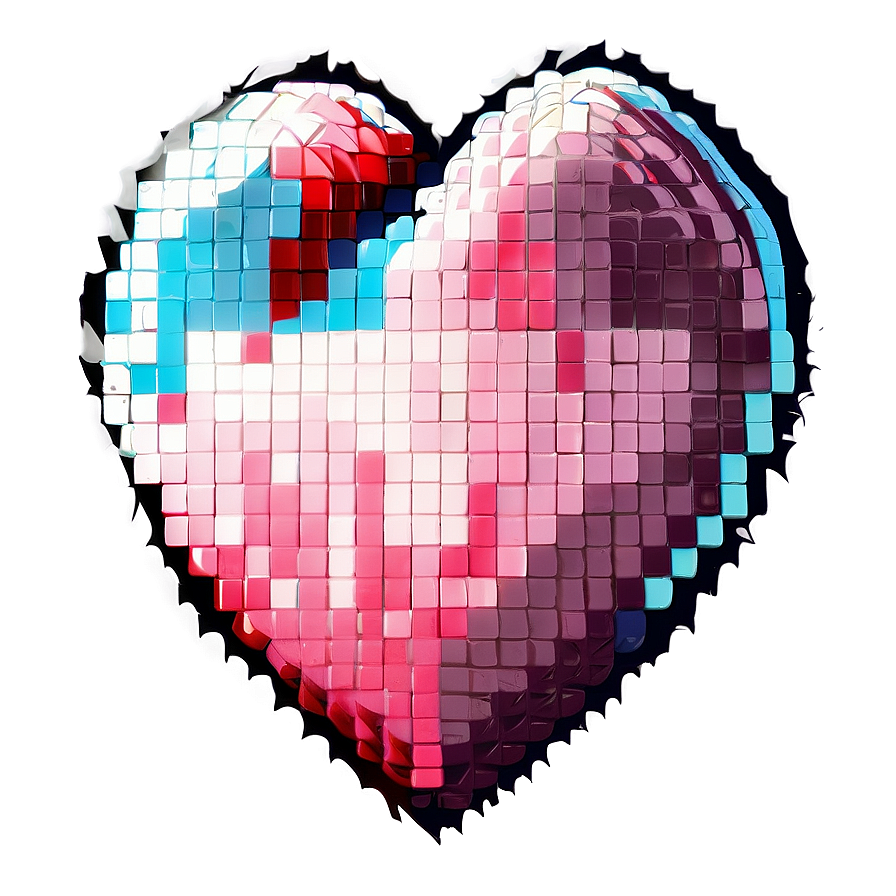 Digital Pixel Heart Png 4