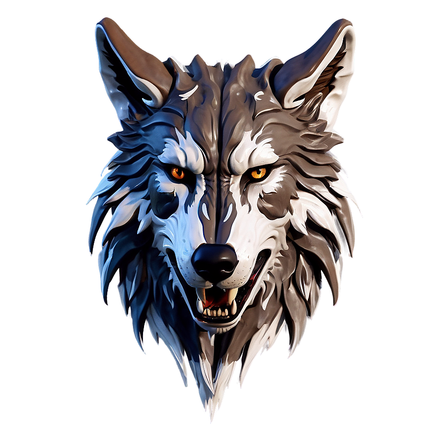 Digital Wolf Head Render Png Grp17