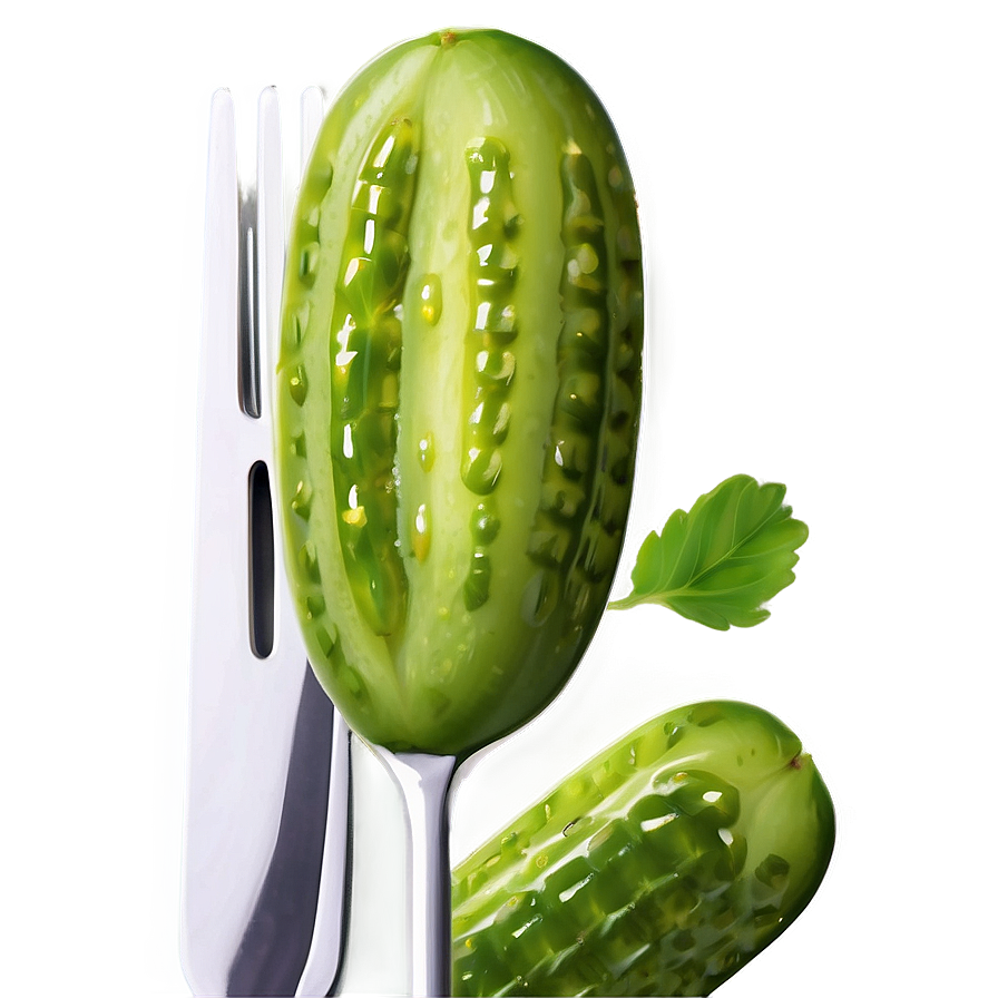 Dill Pickle On Fork Png Qqu