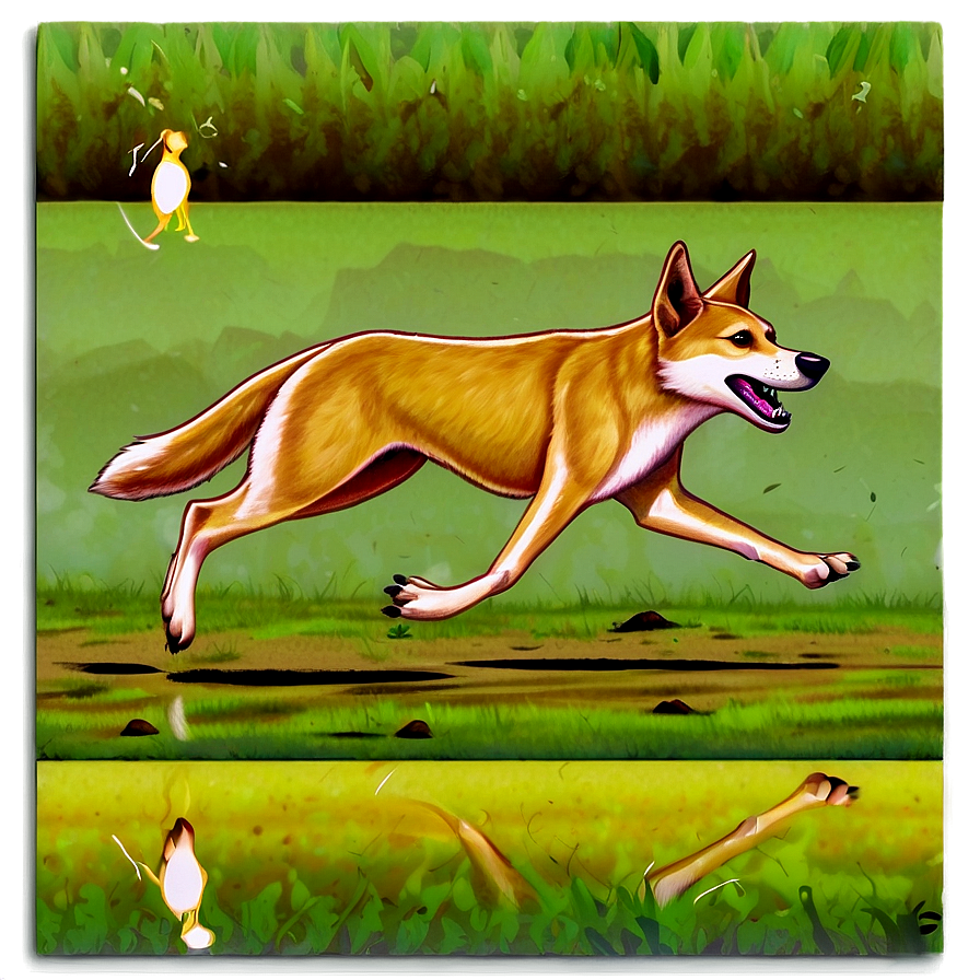 Dingo Running Illustration Png 06202024