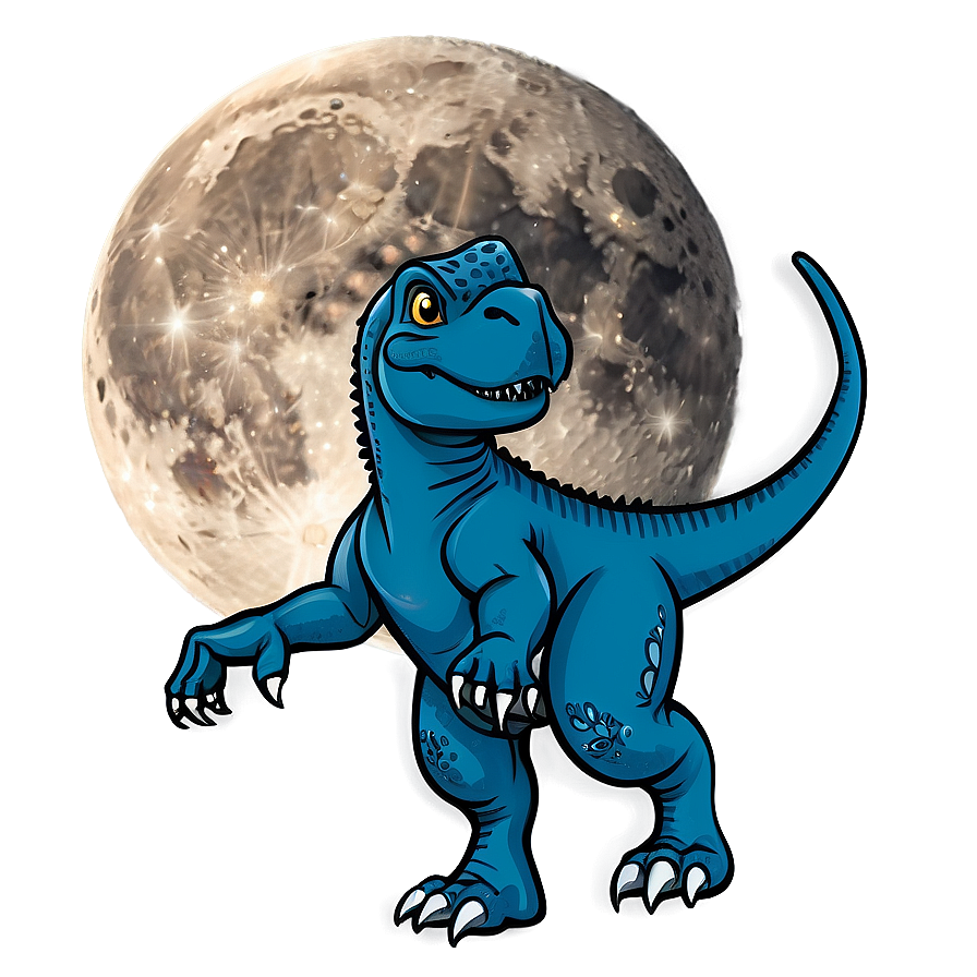 Dino And Moon Night Png 51