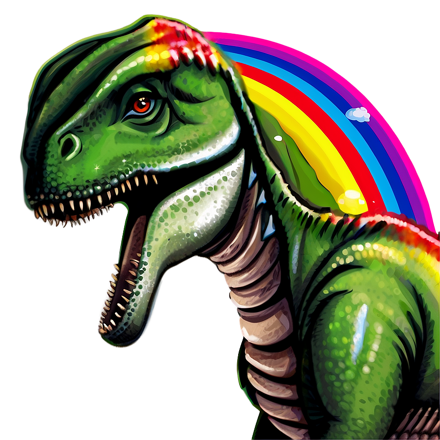 Dino And Rainbow Png 15