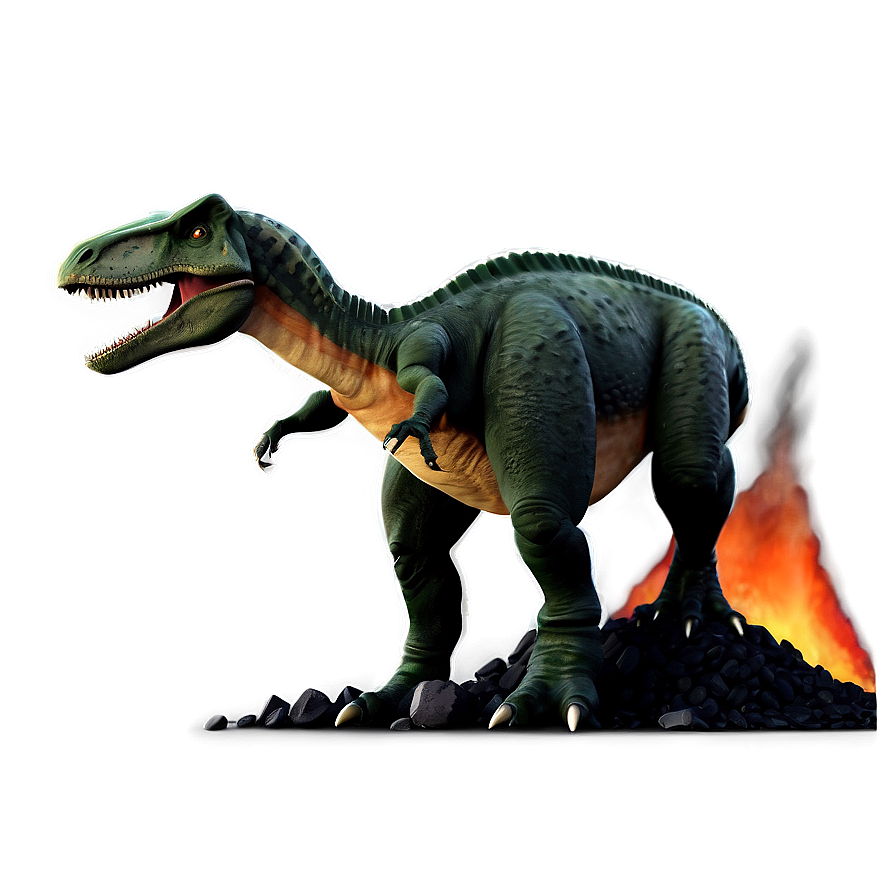 Dino And Volcano Background Png Nvm88