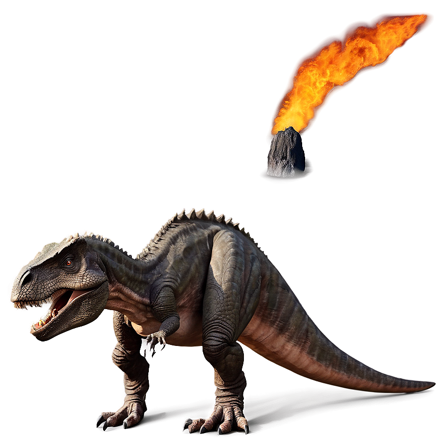 Dino And Volcano Background Png Rpj