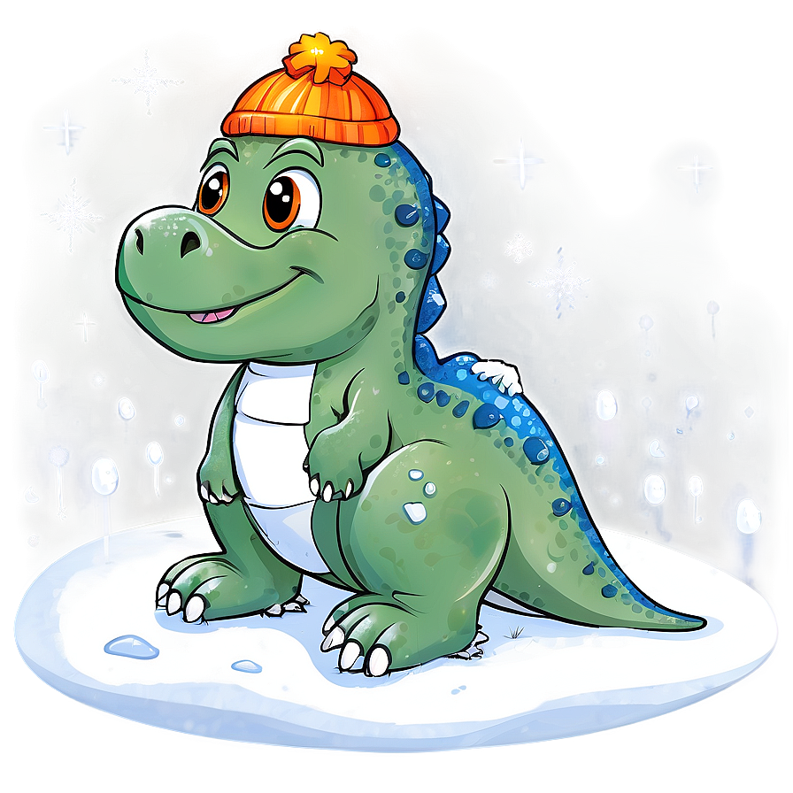 Dino In Winter Snow Png Rlp