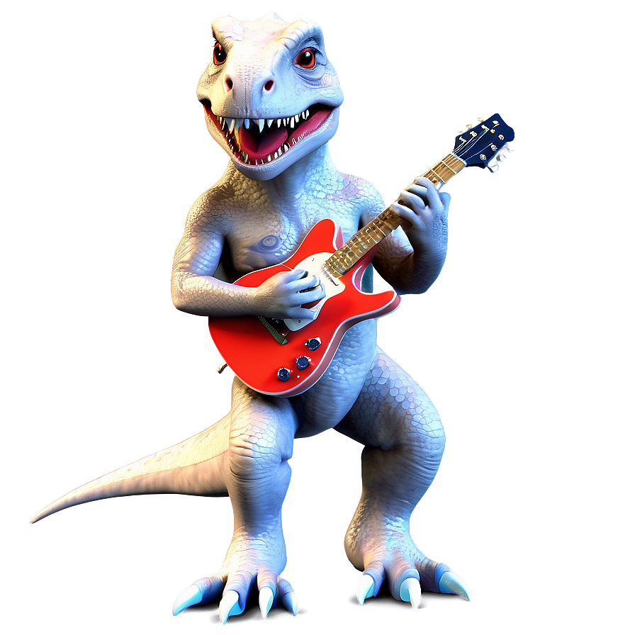 Dino Playing Guitar Png 06122024