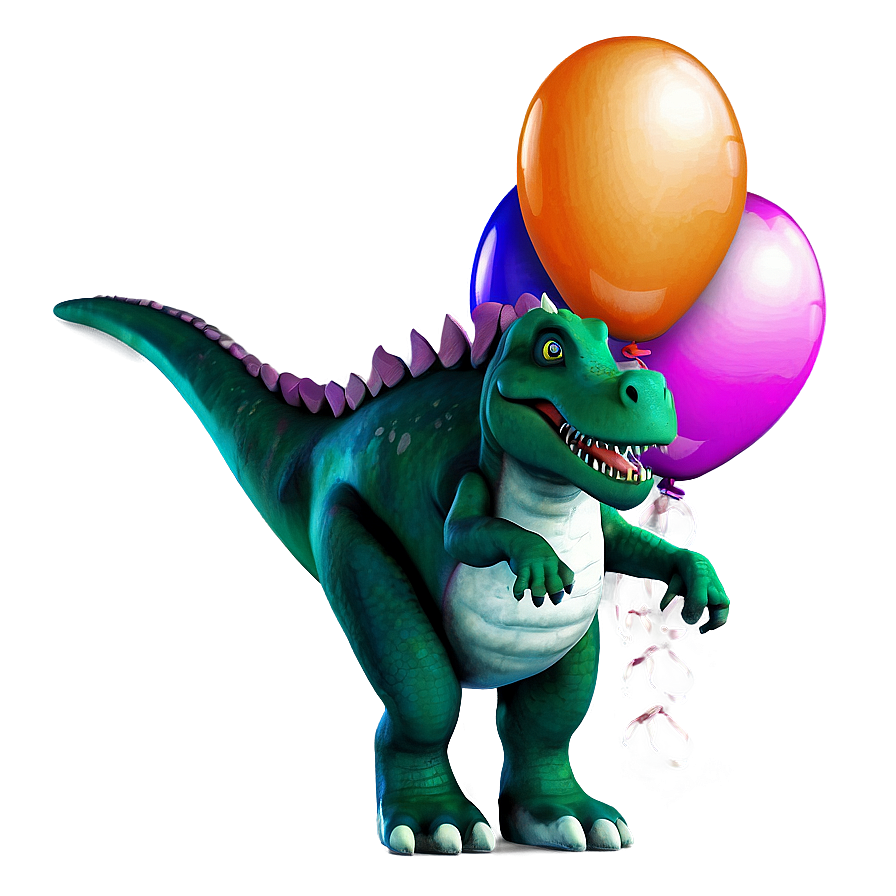 Dino With Balloons Png 24