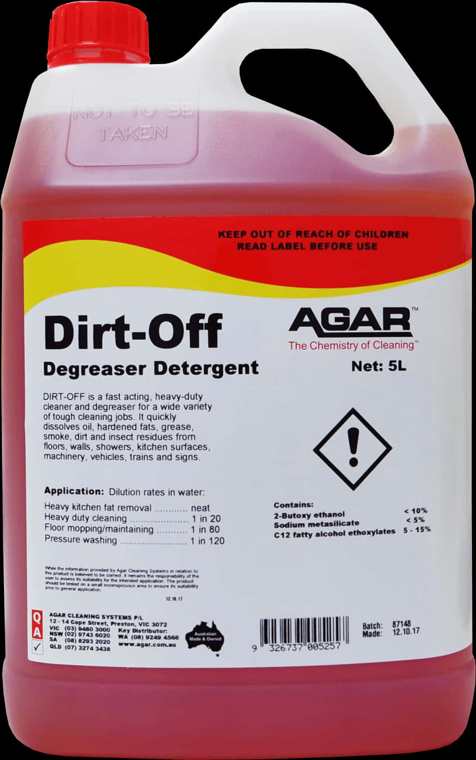 Dirt Off Degreaser Detergent5 L