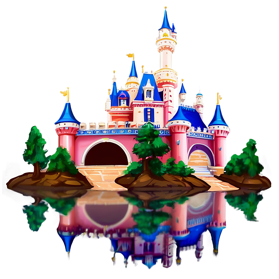 Disney Castle By The Lake Png Kal