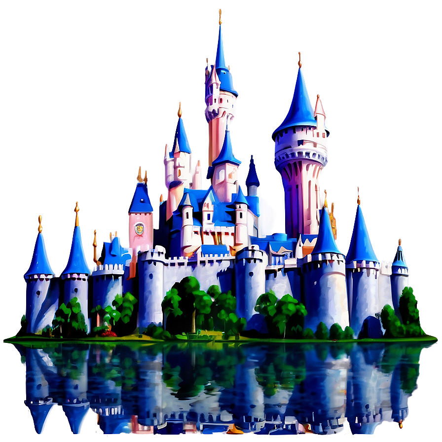 Disney Castle Reflection In Water Png 61