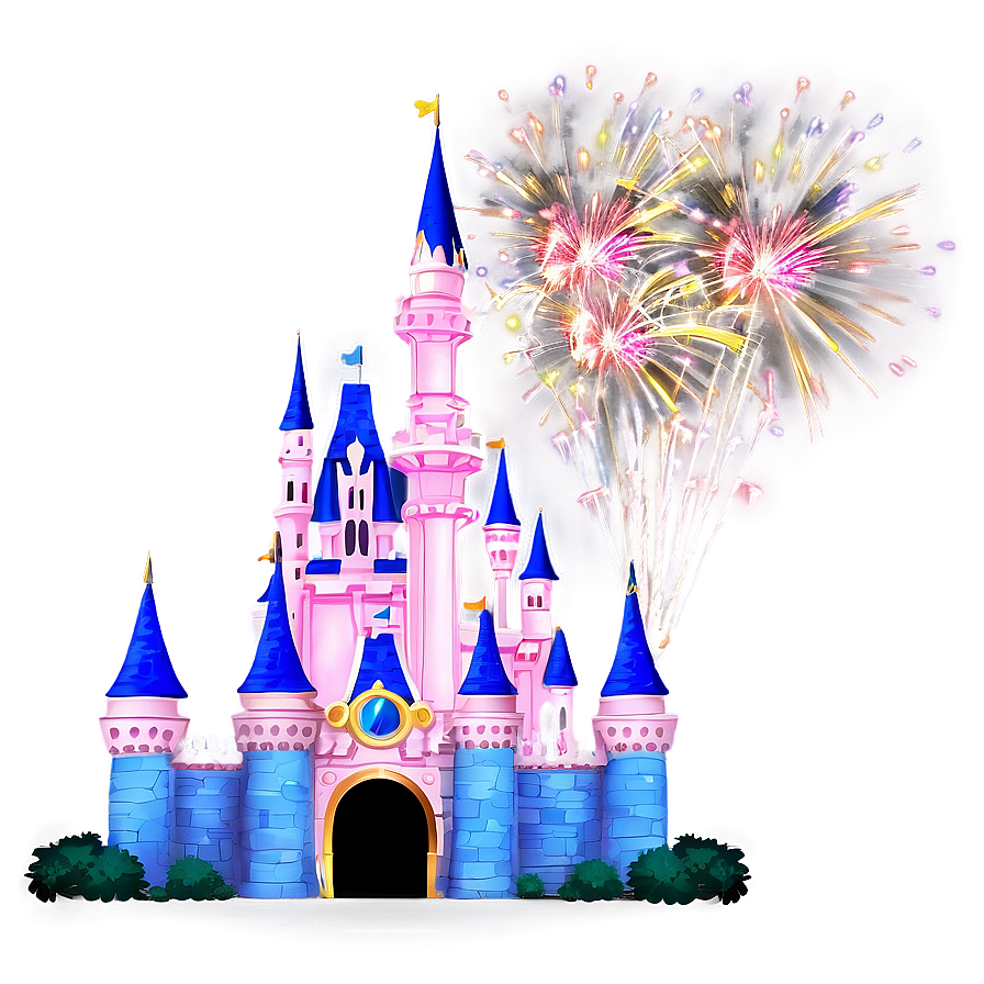 Disney Castle With Fireworks Png 49