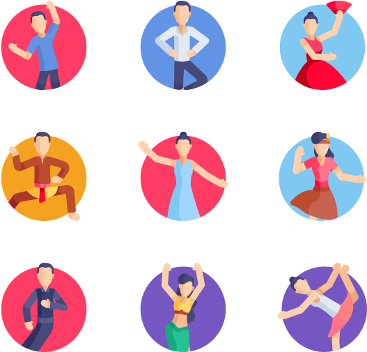 Diverse Animated Dance Icons