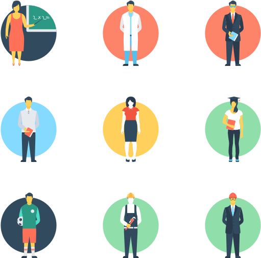 Diverse Profession Icons Set