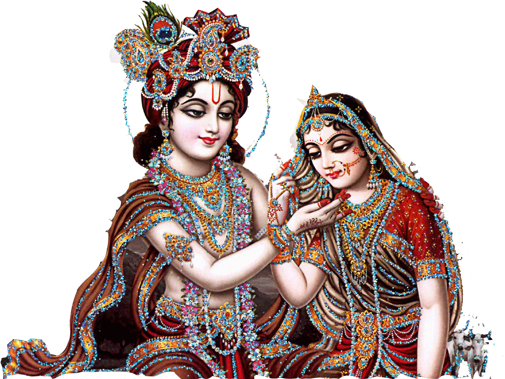 Divine Couple Krishna Radha Artwork