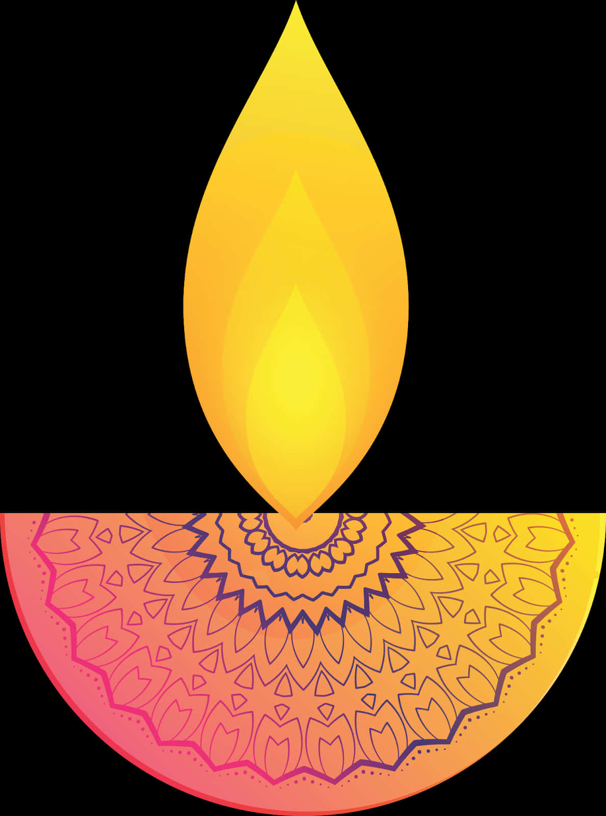 Diwali Festival Flame Illustration