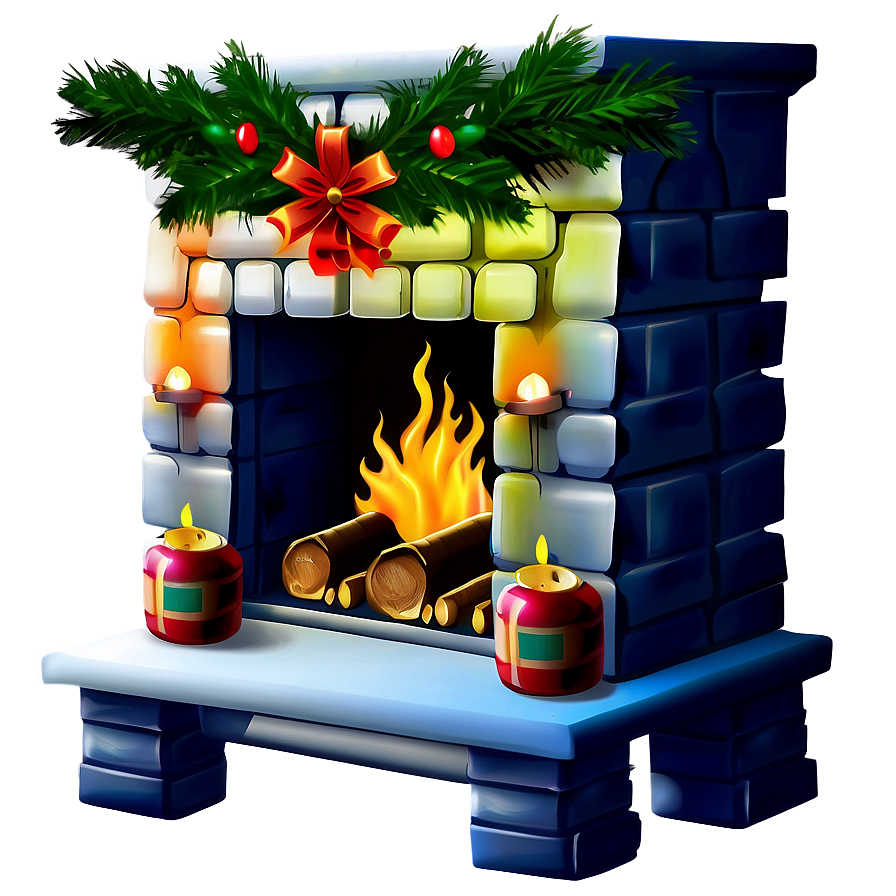 Diy Decorated Christmas Fireplace Png Aso