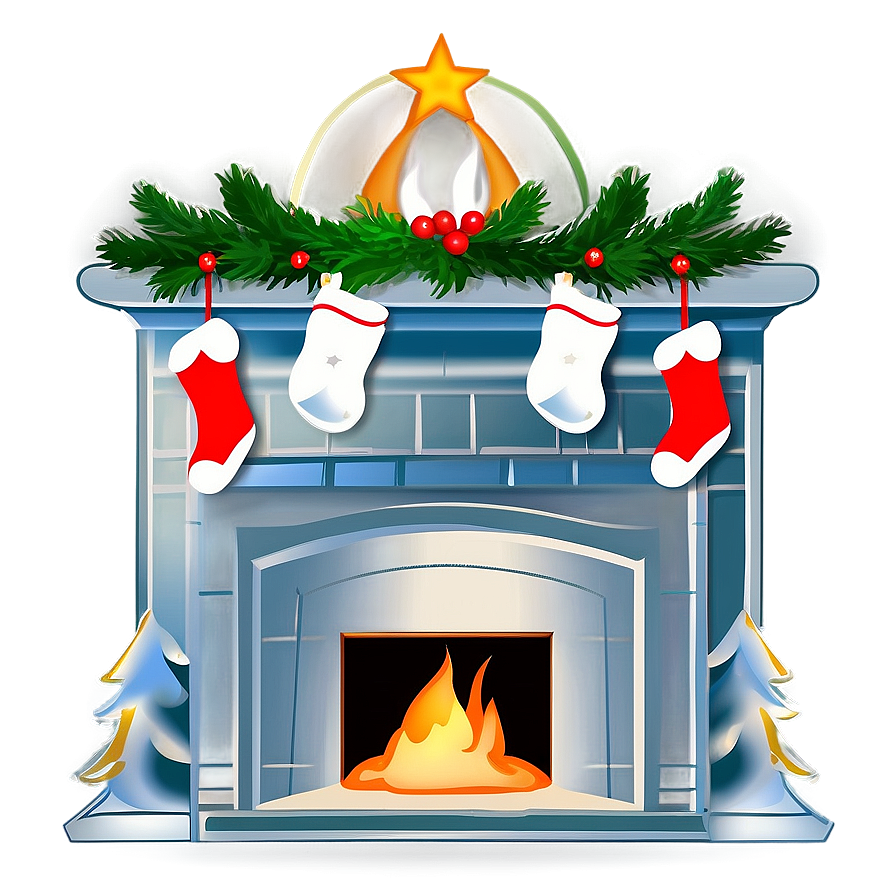 Diy Decorated Christmas Fireplace Png Ruk