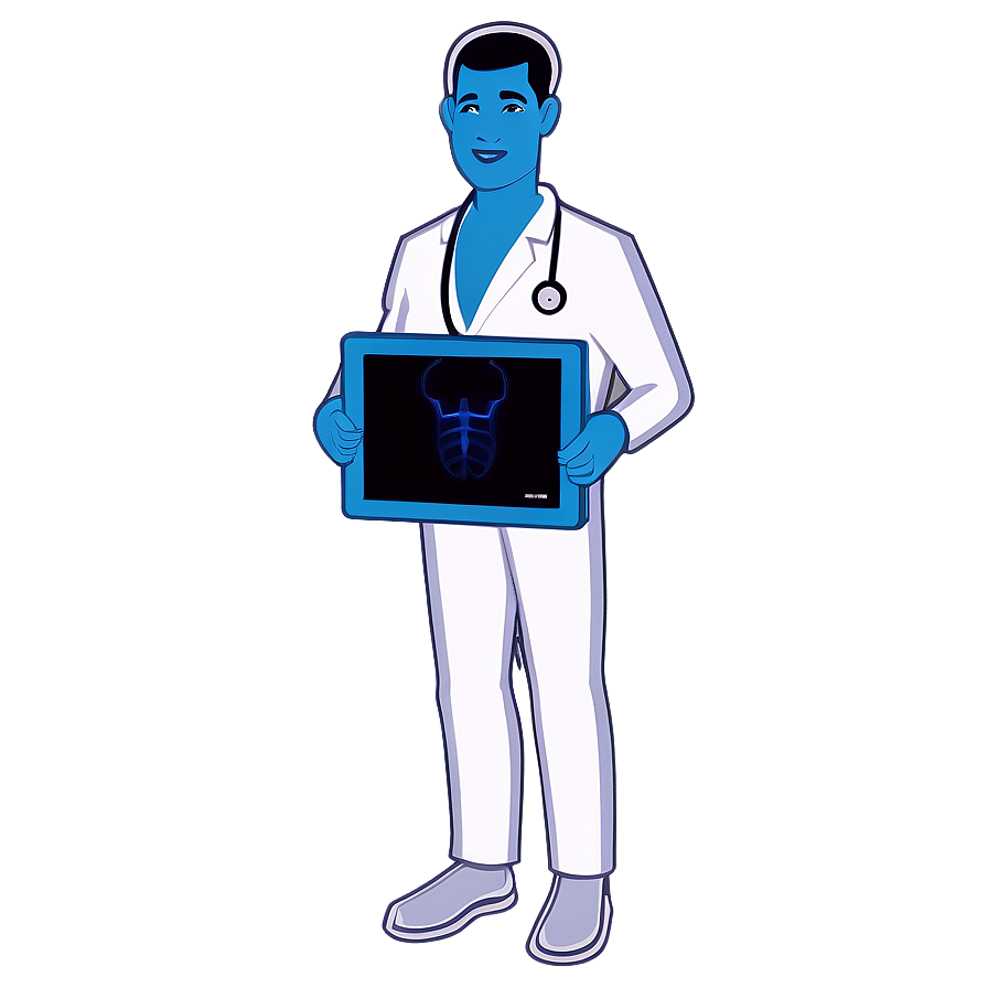 Doctor Cartoon Showing X-ray Png 06212024