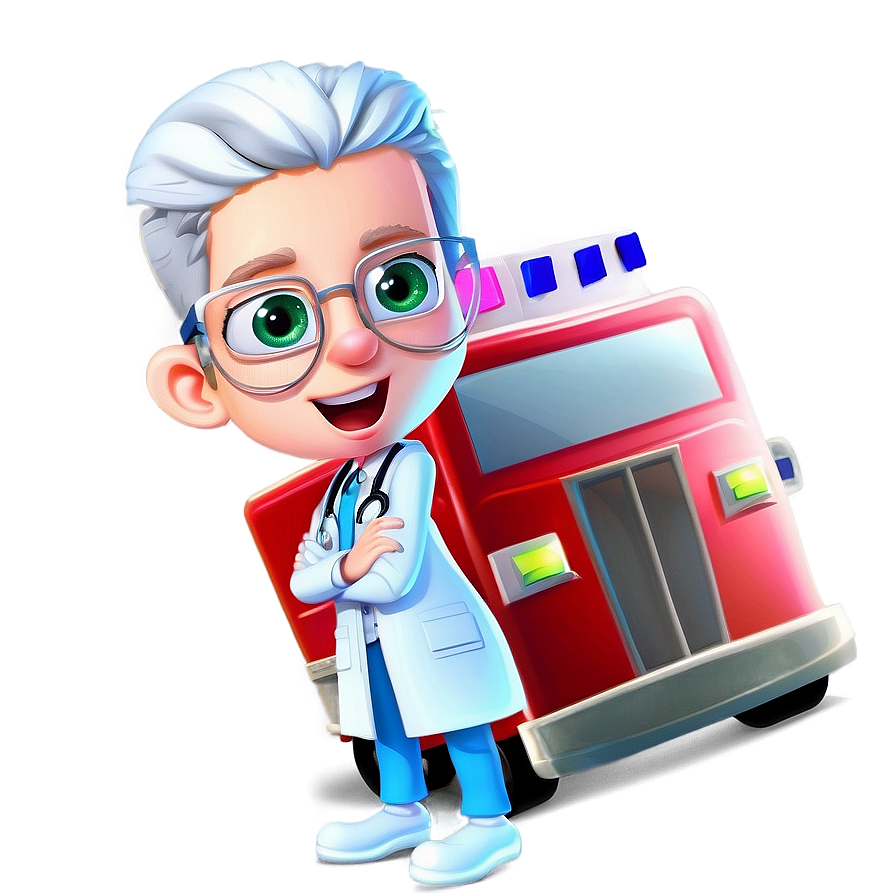 Doctor Cartoon With Ambulance Png 06212024