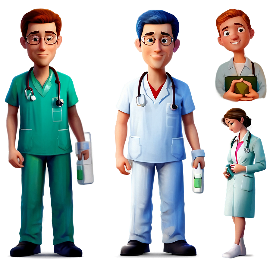 Doctor Cartoon With Ambulance Png Rhi16