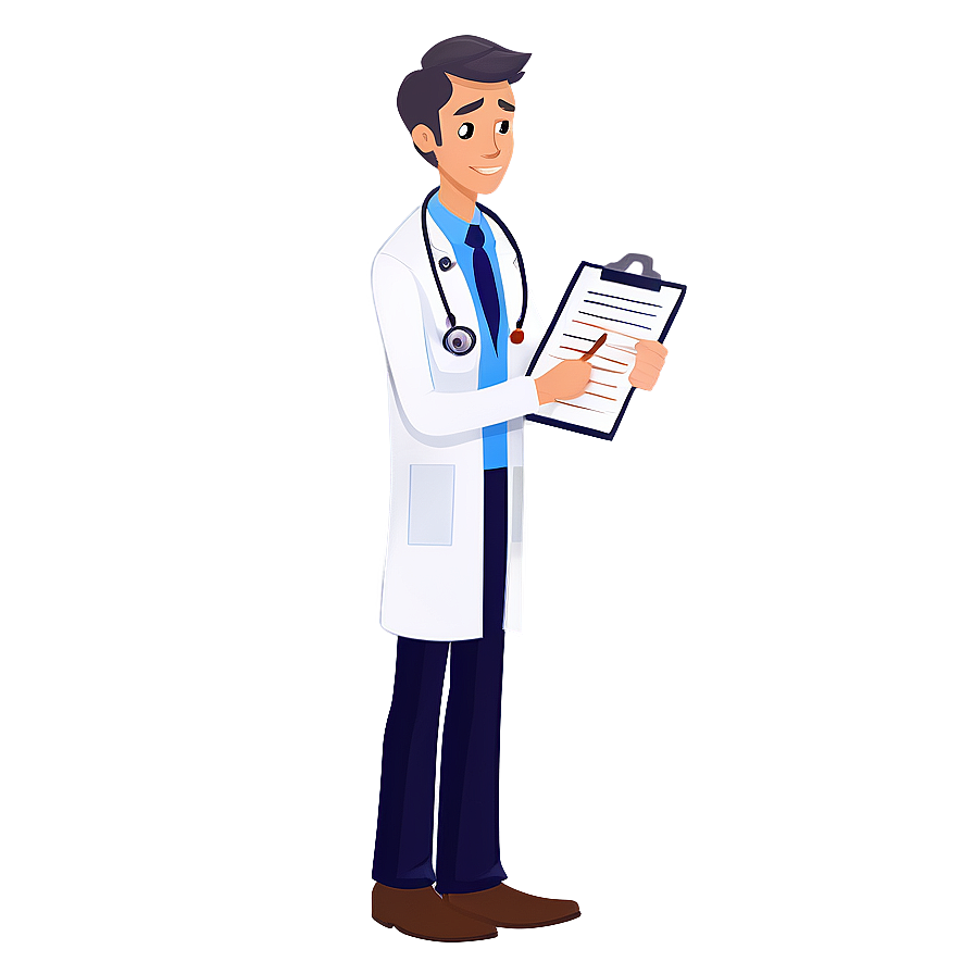 Doctor Cartoon With Checklist Png Xke